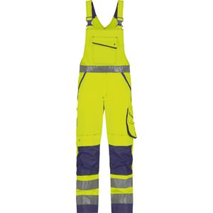 DASSY® Malmedy Hogezichtbaarheidsbretelbroek met kniezakken - maat 66 - FLUOGEEL/MARINEBLAUW