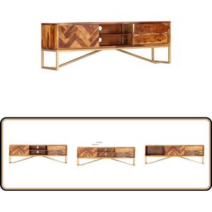vidaXL Tv-meubel - 140x30x45 cm - Sheeshamhout - Bruin Tv-kast - Sheeshamhouten Meubels - Vintage Tv-stand - Mediabox - Livingroom Decor