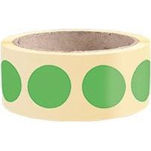 Ronde groene markeringsstickers - zelfklevend papier - 500 stuks op rol Ø 25 mm
