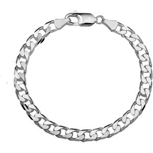 YO&NO - Armband - Zilver - Gourmet - 6,0mm - 20cm - Sieraden vrouw - Heren - Gerhodineerd - Zilver 925