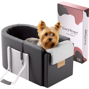 By Cee Cee Autostoel Hond Deluxe - Hondenmand Auto Met Veiligheidsriempje Automand Hond Hondenstoel Autozitje Beige 120x60 Maat L
