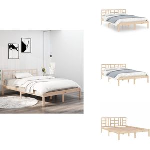 vidaXL Bedframe - Bedframes - Tweepersoonsbed - Bed - Bedframe massief hout 200x200 cm