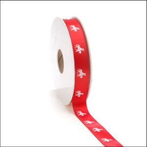 Luxe satijnen sinterklaas Lint - inpaklint - Paard van sinterklaas - Rood-Wit - Satijn 15mm x 25 meter