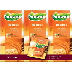 Thee pickwick rooibos honey 25x1.5gr | Omdoos a 3 pak x 25 stuk | 3 stuks