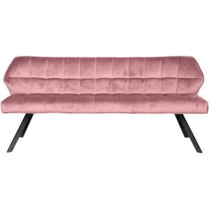 Eetkamerbank raster Velvet - Roze | Meubelplaats