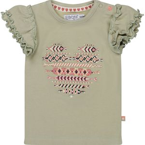 Dirkje R-CHERRY Meisjes T-shirt - Dusty green - Maat 68