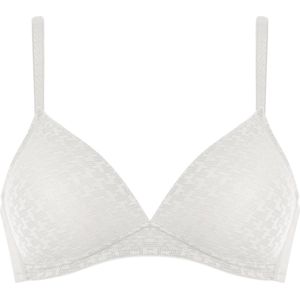 Soft bh met pied de poule patroon - Ecru