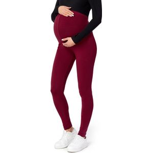 Be Mammy BE-Leggings-02 Dames Zwangerschapsleggings - Lang - Viscose - Elasthan - Wijnrood - XL