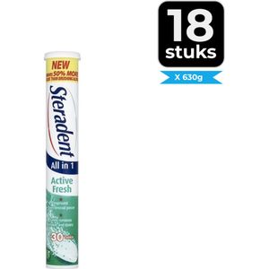 Steradent Kunstgebitreiniger - Active Fresh - 30 tabletten - Voordeelverpakking 18 stuks