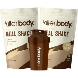 Killerbody Maaltijdshake Voordeelpakket + Shaker - Vanilla & Vanilla - 2000 gr