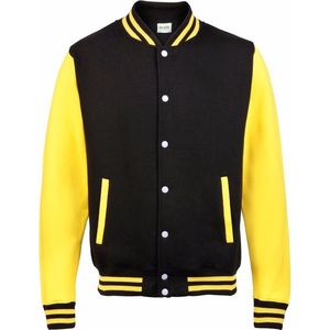 Zwart met geel college jacket voor heren S (38/48)