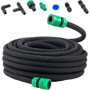 Poreuze Soaker-slang 25 m - waterbesparend tuinieren - flexibele druppelirrigatieslang
