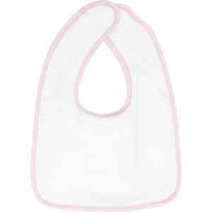 The One Towelling Baby Slab - Slabbetje - 100% Katoen - Klittenband sluiting - 26 x 37 cm - Wit/Roze