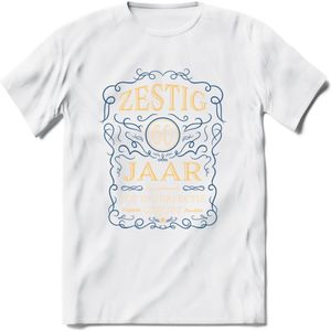 60 Jaar Legendarisch Gerijpt T-Shirt | Royal Blue - Ivoor | Grappig Verjaardag en Feest Cadeau Shirt | Dames - Heren - Unisex | Tshirt Kleding Kado | - Wit - S