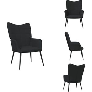 vidaXL Relaxstoel - Relaxstoelen - Fauteuil - Fauteuils - Relaxstoel stof zwart