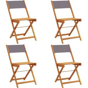 vidaXL Tuinstoelen 4 stuks - Inklapbaar - Hout - Antraciet Tuinstoel - Acacia Hout - Tuinset - Buis Meubel - Outdoor Furniture