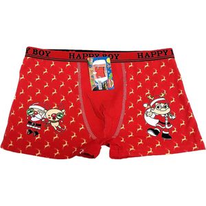 Jongens boxershort - Kerstboxershort - Rood - Maat 164