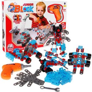 Playos® - Constructiespeelgoed XL - 552 delig - Elektrische Schroevendraaier - Patronen - Bouwen - Bouw Speelgoed - Montessori Speelgoed - Educatief Speelgoed - Techniek - STEM Speelgoed