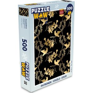 Puzzel Patronen - Vogels - Goud - Legpuzzel - Puzzel 500 stukjes