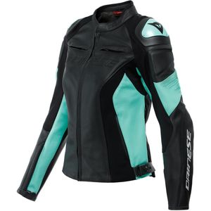 Dainese Racing 4 Lady Leather Jacket Black Acqua Green 42 - Maat - Jas
