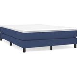 vidaXL - Bedframe - zonder - matras - stof - blauw - 140x200 - cm