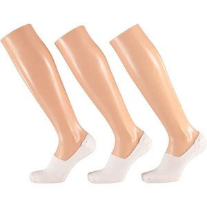 Witte sneaker sokken met siliconen hiel voor dames 3 pak 36-41