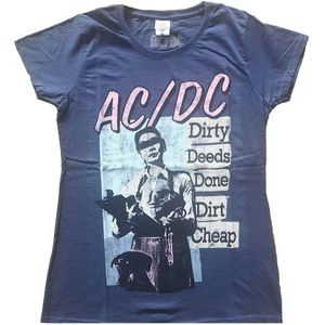 AC/DC - Vintage DDDDC Dames T-shirt - XL - Blauw