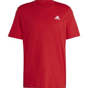 adidas Sportswear Essentials Single Jersey Geborduurd Small Logo T-shirt - Heren - Rood- S