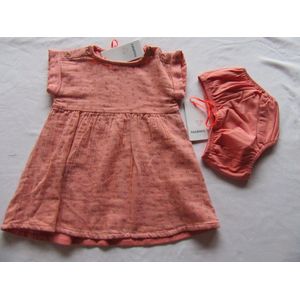 noukie's , jurk met slip , oranje , hartjes , 74 - 9 maand
