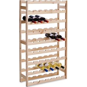 Houten wijnflessen rek/wijnrek - staand - voor 54 flessen - 118 cm - wijnrek