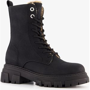 Hush Puppies gevoerde dames veterboots zwart - Maat 41