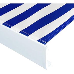 vidaXL - Luifeldoek - 350x250 - cm - canvas - blauw - en - wit