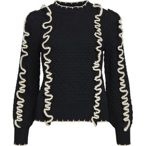 Object Objyaa L/s Knit Pullover 131 Truien & vesten Dames - Sweater - Hoodie - Vest- Zwart - Maat XS