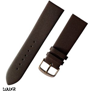 Luuxr strap leather dark brown silk 22mm lubrsil220001