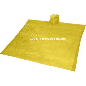 500 stuks ponchos - 100% gerecycled kunststof - Geel Transparant