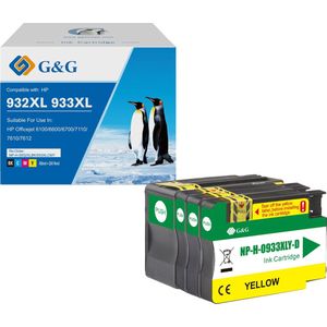 G&G Huismerk Inktcartridge Alternatief voor HP 932XL 933XL Multipack - Hoge Capaciteit