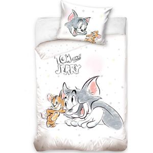 Generic Dekbedovertrek Tom & Jerry Junior 120 Cm Katoen Wit