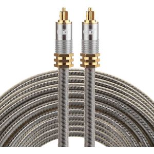By Qubix ETK Digital Optical kabel 8 meter - toslink audio male to male - Optische kabel metaal - Grijs audiokabel soundbar