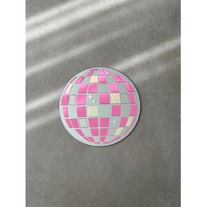 Blemzstudio - discobal spiegel roze - 20 cm - rond