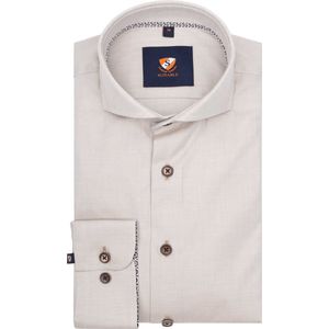 Suitable - Overhemd Twill Beige - Heren - Maat 41 - Slim-fit