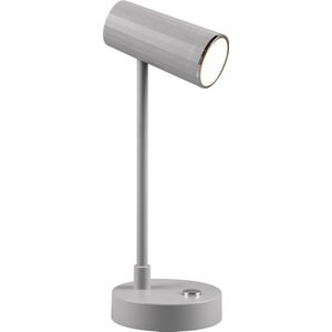 LED Bureaulamp - Torna Lono - 2.5W - Aanpasbare Kleur - Dimbaar - Rond - Mat Grijs - Kunststof