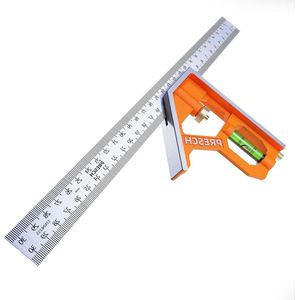 300mm Combinatie Winkelhaak - Metrisch - Nauwkeurige Universele Combinatiehoek - Metaal Liniaalaanslag - Afschrijfgereedschap - Hoogwaardig Professioneel