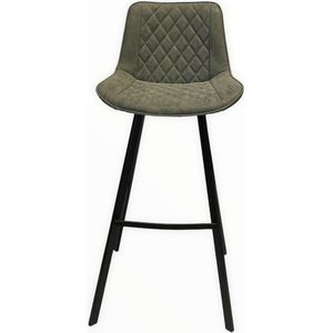 Barkruk industrieel Army green ALLURE - barkruk - barkruk groen- barkrukken - barkrukken set van 2 - barkrukken met rugleuning - barkrukken industrieel - barkrukken army green - Army green - bartafelhoogte 80 cm hoogte - (Prijs voor 2 stuks)