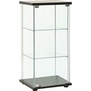 vidaXL - Vitrinekast - gehard - glas - zwart