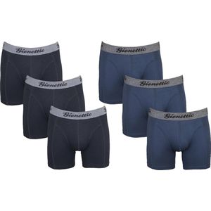 6-Pack Gionettic Modal Heren boxershorts Zwart/Marine maat S