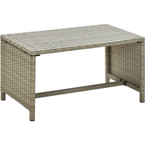 The Living Store Loungeset Poly Rattan - Tuinmeubelen - 100x56x85 cm - Beige - Met Kussens