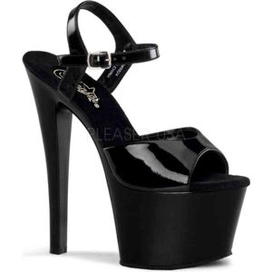 Pleaser - SKY-309 Sandaal met enkelband, Paaldans schoenen - Paaldans schoenen - 45 Shoes - Zwart