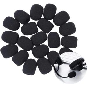 Knaak Microfoon windkap - Headset - Cover - Plopkap - Cap - Windshield - 25x20mm - Zwart - 50 stuks