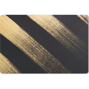 Bureau mat - Gouden verfstrepen op een zwarte achtergrond - 60x40