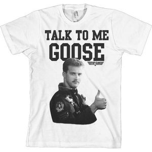 Top Gun - Talk To Me Goose T-Shirt - Small - Wit